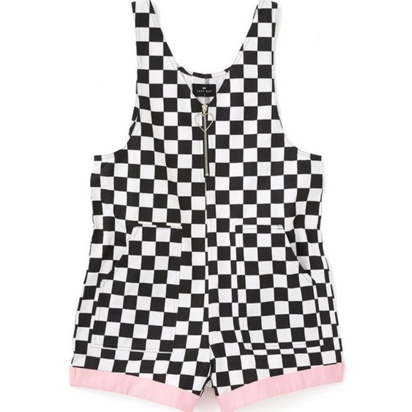 Lazy Oaf Black and White Checkered Jumpsuit - Picture 4 of 4